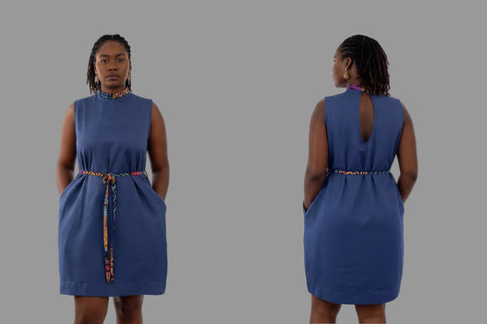denim with Ankara dress