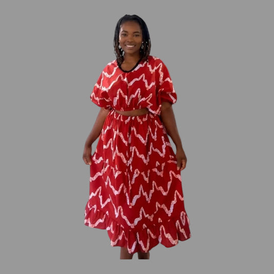Ankara skirt and blouse
